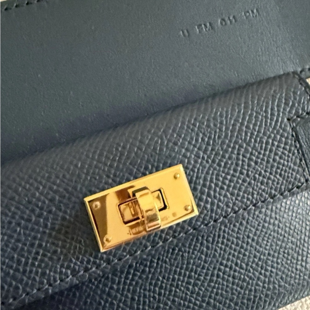 Hermes Bleu COLVERT KELLY POCKET STRAP 100% AUTH IN BOX - Picture 4 of 8